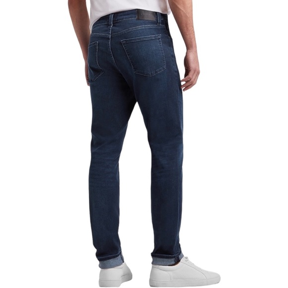 EXPRESS SLIM DARK WASH 4 - WAY HYPER STRETCH JEANS , MENS - Picture 4 of 7